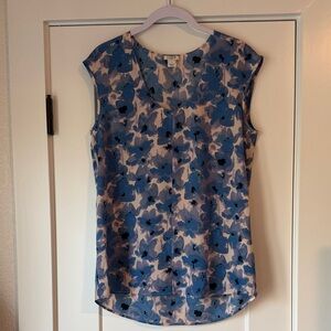 J. Crew Blue Floral Print Blouse